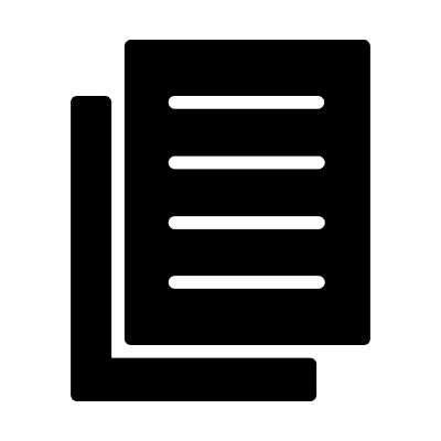 Sheet Rock Repair Icon of two stacked documents, one slightly behind the other, with horizontal lines indicating text.
